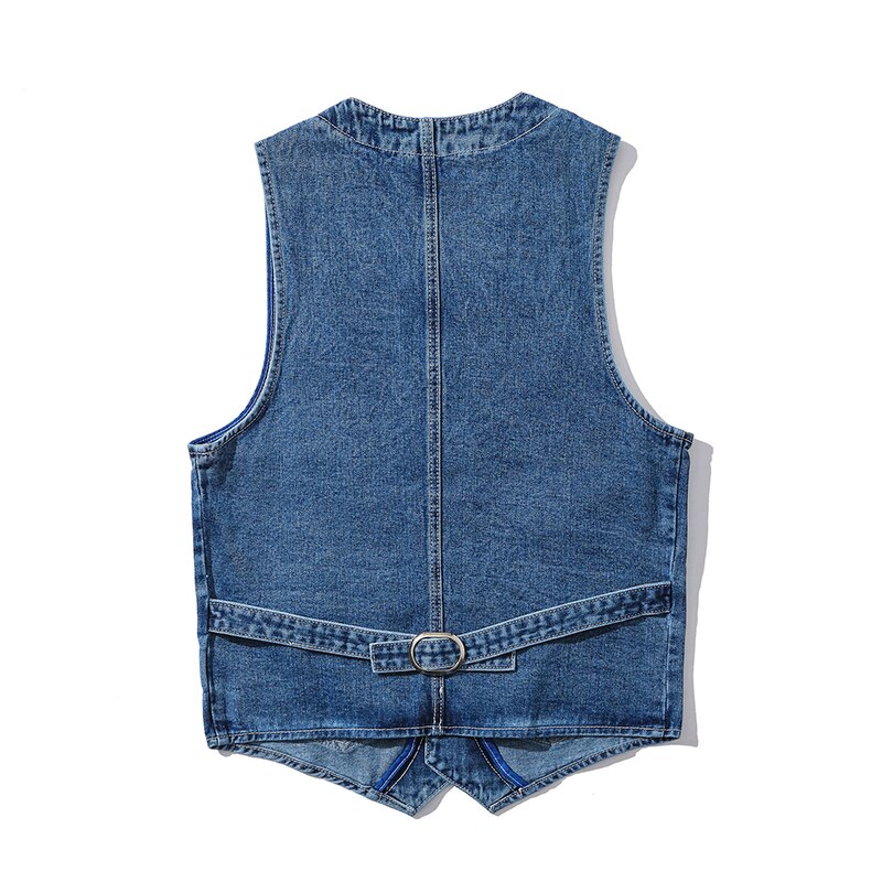 Denim Vest Mannen Jas Lente Zomer Jeans Jas V-hals Koreaanse Vest Losse Casual Mode Alle-Match Stijl mannelijke Kleding
