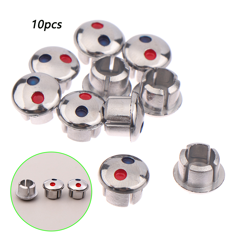 10pcs Faucet Handle Cold Water Sign Red Blue Label Decoration Cover Kitchen Bathroom Mixer Tap Indicate For Faucet Handles