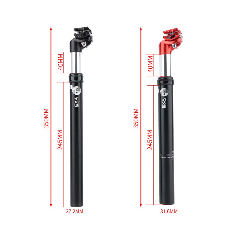 Tija de sillín de suspensión para bicicleta, tubo de amortiguación de presión de aceite, aleación de aluminio, 27,2/31,6 MM