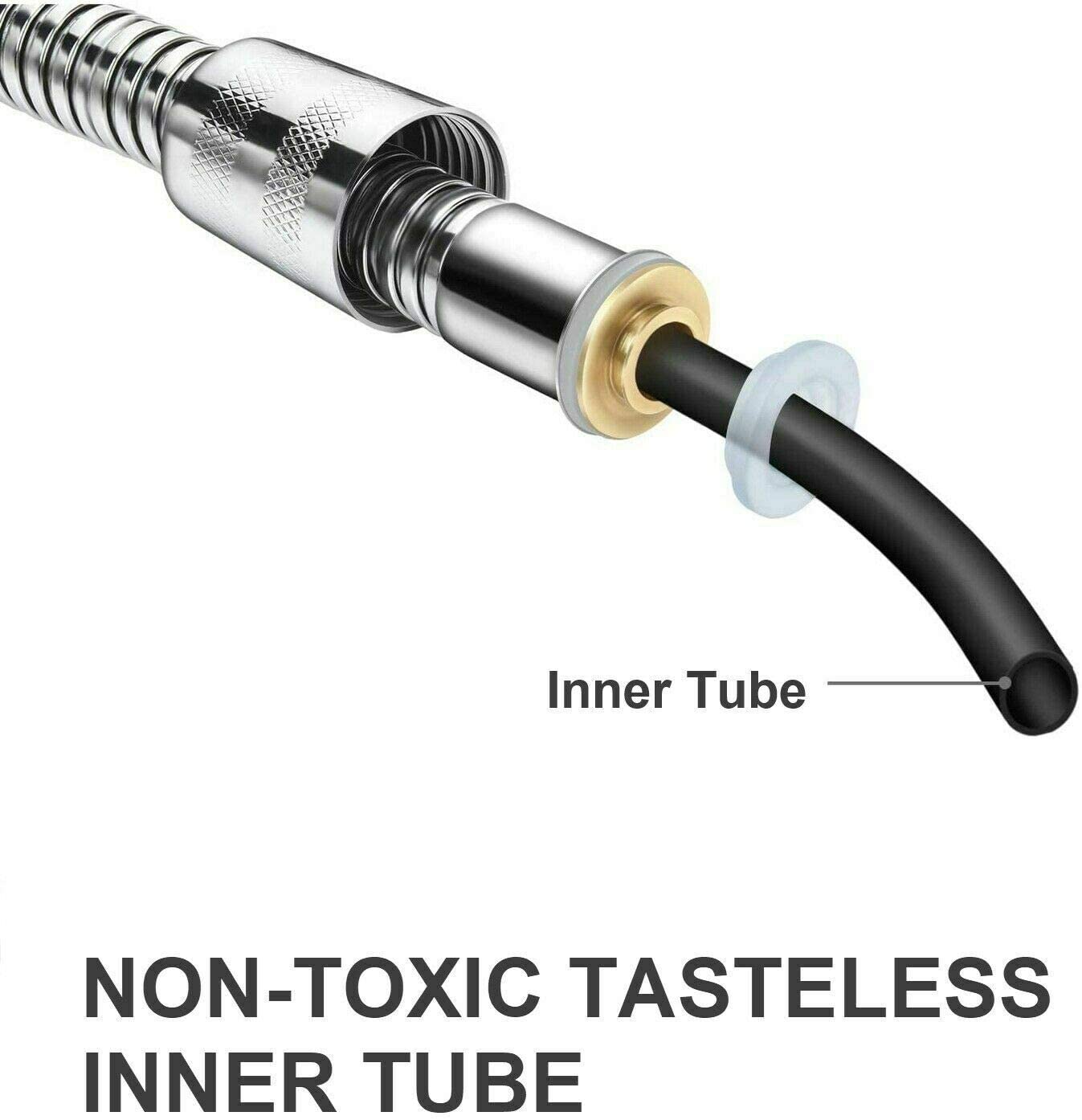 Stainless Steel Chrome Shower Hose Pipe Universal Standard Fitting Leakproof High Pressure Resistance Plumbing Bathroom