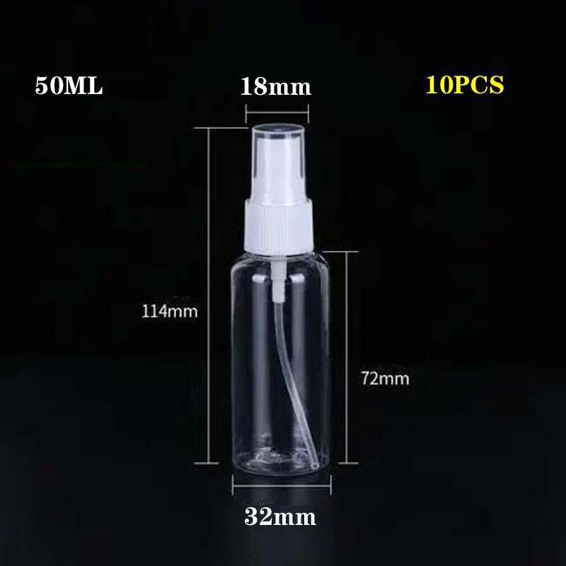 Plastic Spuitfles Kleine Alcohol Spray Fles Desinfectie Speciale Draagbare Aparte Fles Make-Up Water Spray Fles 10Pcs