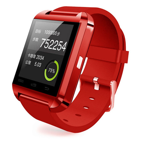 Nouvelle montre intelligente horloge synchronisation notifiant Support Sim TF carte connectivité Bluetooth téléphone Android Smartwatch alliage bande intelligente: Rouge