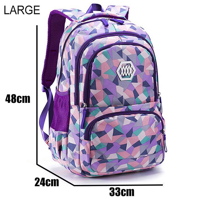 Grote Capaciteit Trolley Rugzakken Kind Schooltassen Voor Tienermeisjes Jongens Waterdichte School Rugzak Kids Reizen Wielen Zak: purple-L