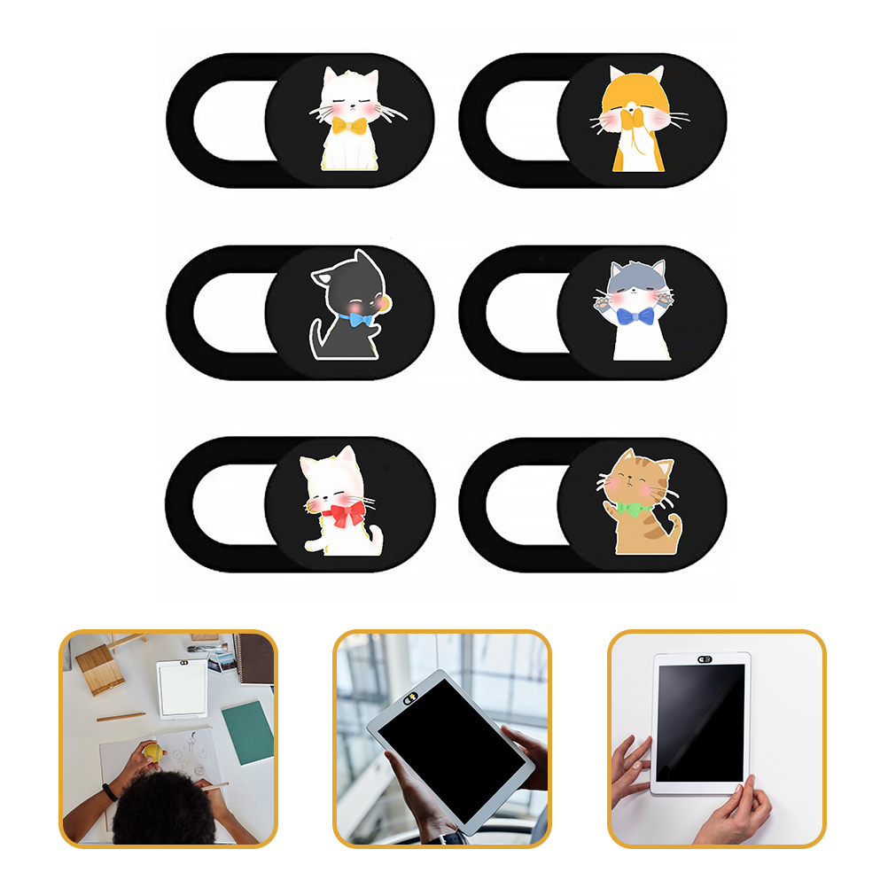 6 pcs laptop camera cover slide adorable pattern camera slide blocker protector