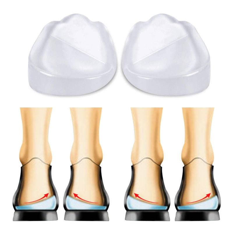 2 pçs medial calcanhar lateral cunha palmilhas de silicone supinação pronation gel corretivo adesivo sapato inserções para alinhamento do pé