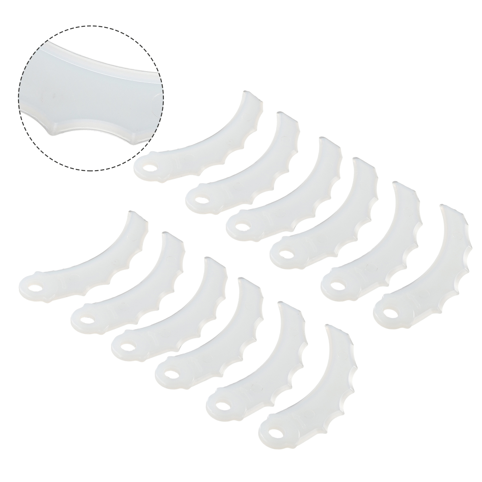 12Pcs Plastic Blade For-Makita 198426-9 255MM Blades For Cordless-Grass Trimmer Garden Timmer Tool Parts Replacement Garden Tool
