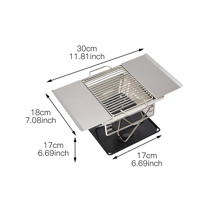 Stainless Steel Folding BBQ Grills Portable Barbecue Stove For Camping Outdoor Travel Cooker Charcoal Grill BBQ Tools Machine