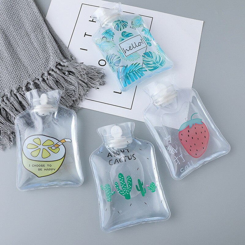 Heiße Nette PVC Stress Schmerzen Relief Therapie Heißer Wasser Flasche Tasche mit Gestrickte Weiche Gemütliche Abdeckung Winter Warm Wärme Reusable hand Wärmer: Cactus