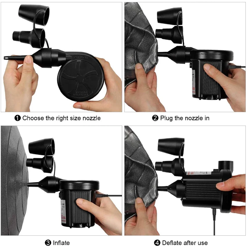 mini oppblåsbar pumpe elektrisk luftpute campingpumpe bærbar hurtigfyllende madrass svømmebasseng luftfyllingsblåser injektor