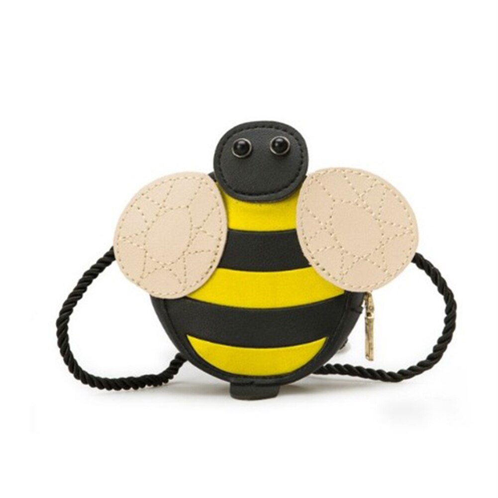 Bebê bonito mini circular dos desenhos animados animais sacos de ombro 2019 couro do plutônio meninas crianças caracol joaninha abelha crossbody saco do mensageiro bolsa: bee