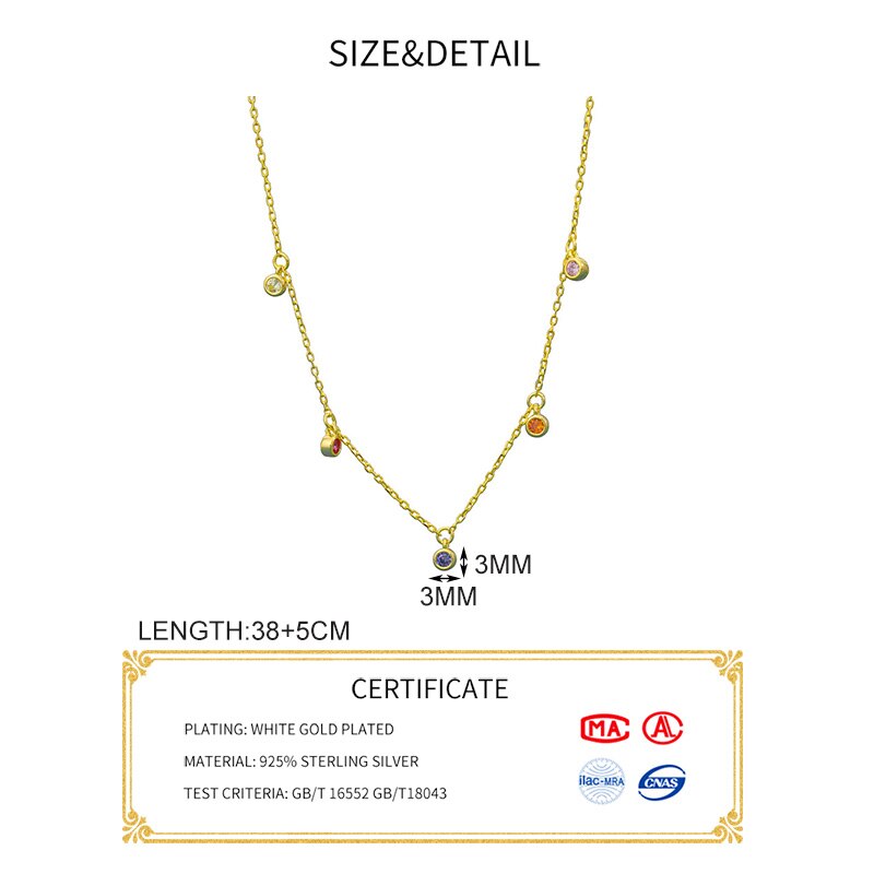 Inzatt Real 925 Sterling Zilver Zirkoon Ronde Choker Ketting Voor Mode Vrouwen Party Hiphop Fijne Sieraden Geometrische Accessoires