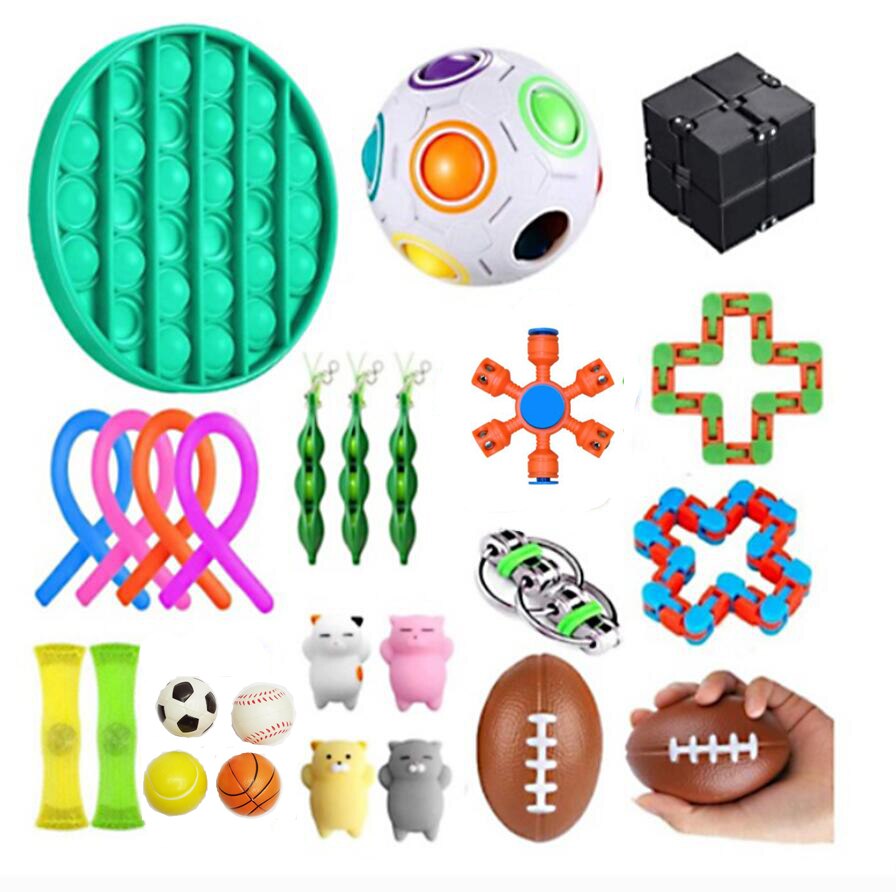 Zabawka antystresowa palec Figet Spiner poput Muzyka pop to rozciągliwe pierścienie Peapod ściśnij zwierzęta antystresowa zabawka opakowanie: 26szt