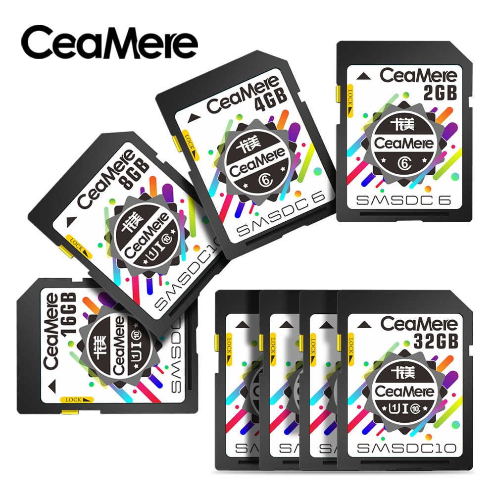 CeaMere SD Card 128GB 64GB 32GB 16GB 8GB 4GB XC HC Flash Memory Card Class 10 UHS-I Micro sd card 128GB For Camera