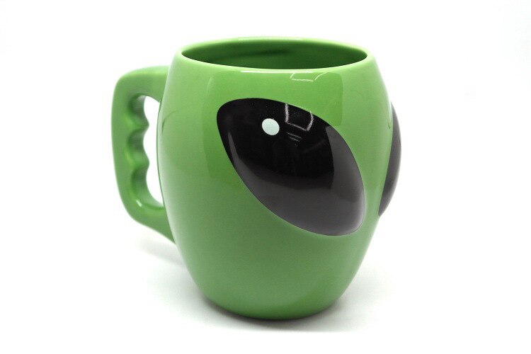 Alien alien modeling mug, green alien coffee milk ceramic mug, personality interesting good