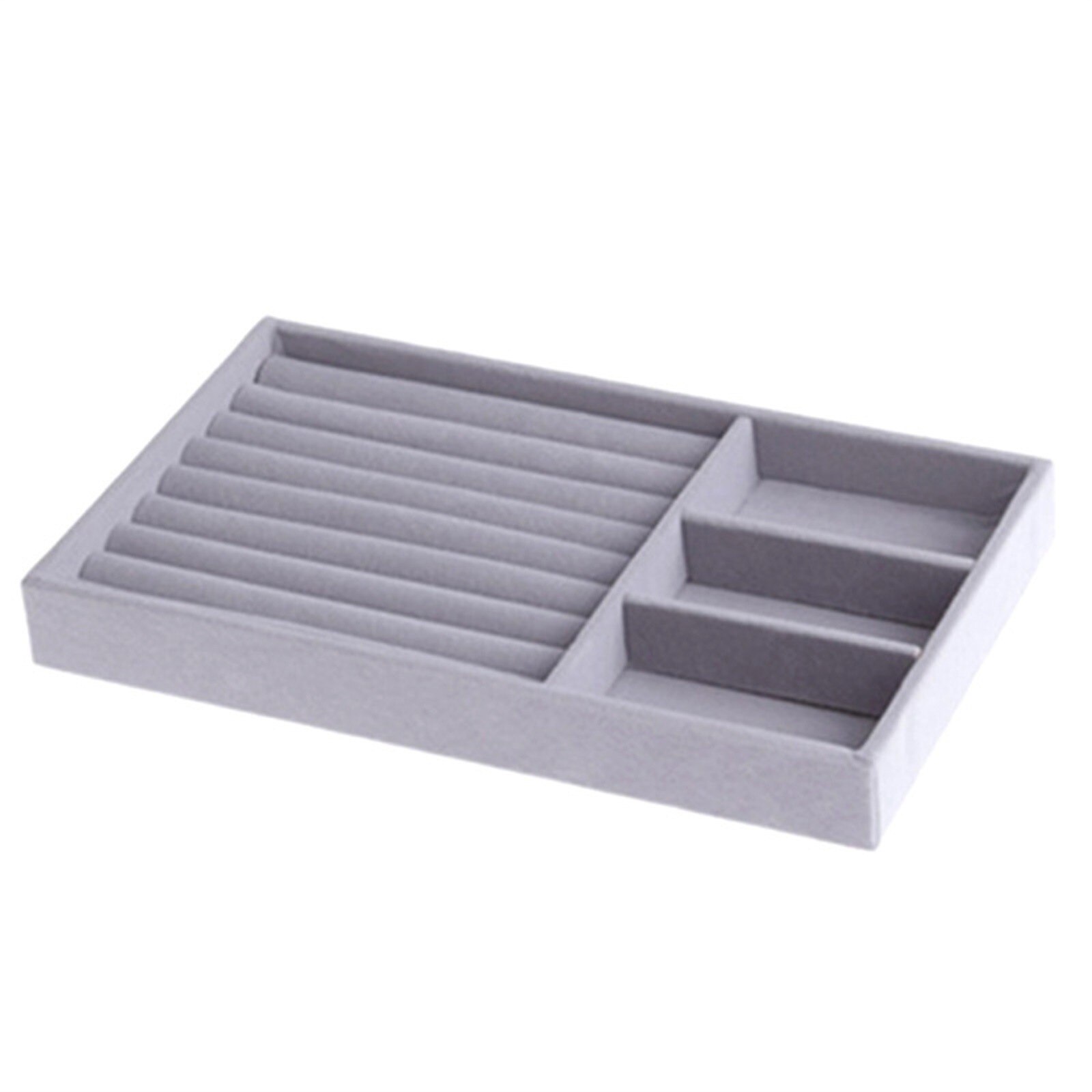 25# Velvet Ring Earrings Necklace Jewelry Display Organizer Box Tray Showcase Holder Jewelry Storage Box Earring Plate: F