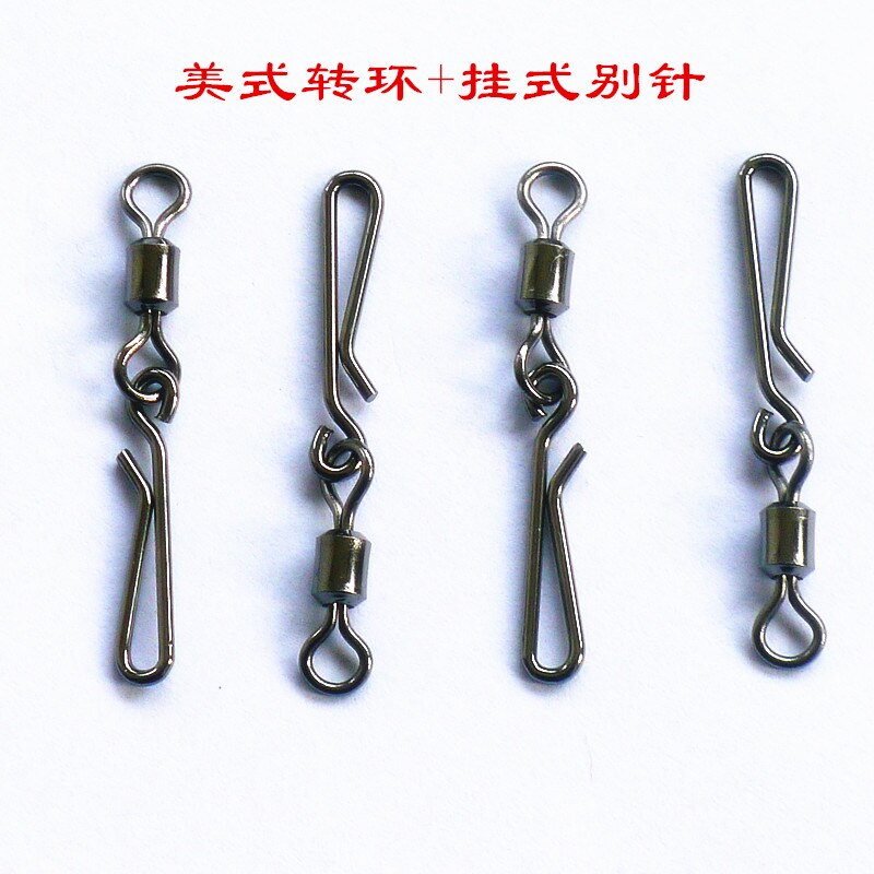 20pcs/lot Swivel MS+HX Rolling Swivel with Coastlock Snap Size10 8 6 4 2 Hook Lure Connector Terminal swivel for Fishihooks