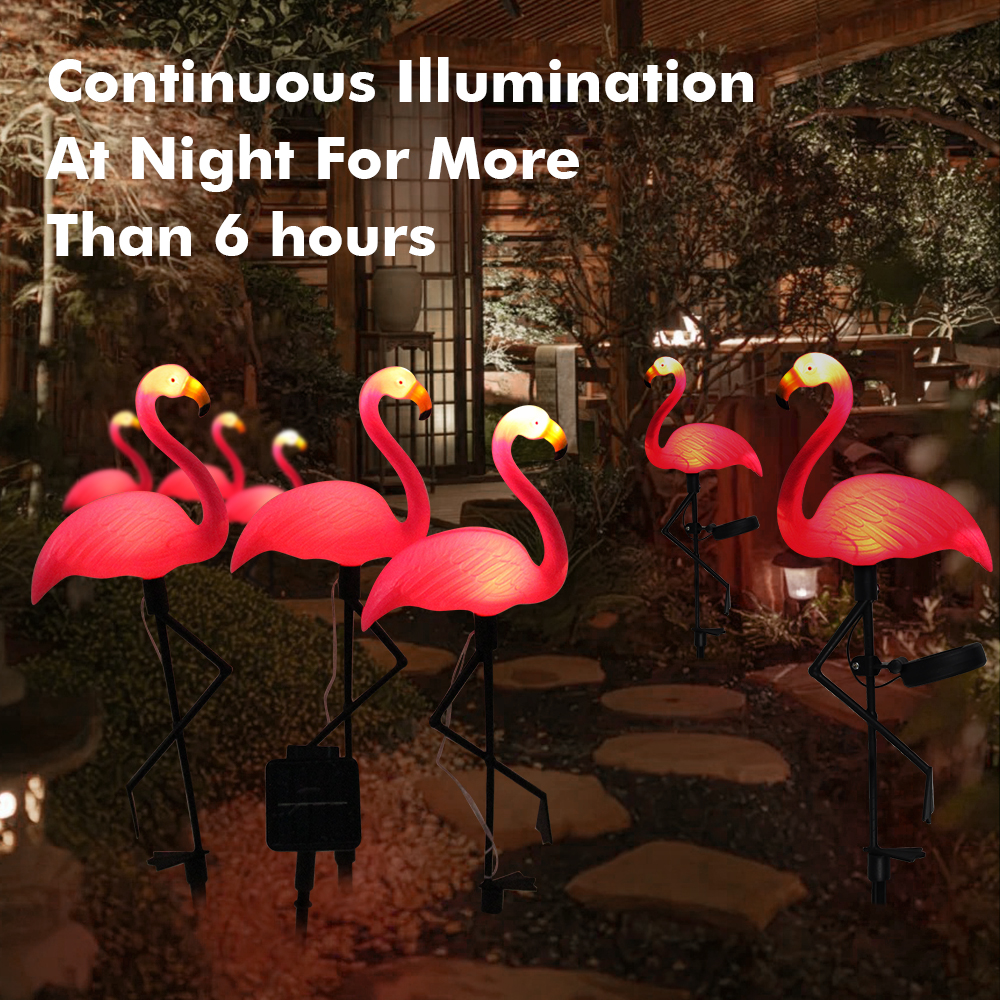 Solcelledrevet flamingo lys havepynt udendørs vandtæt græsplænelampe landskab havelys terrasse gangsti dekoration festartikler
