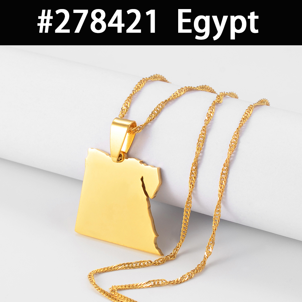 Egipto Nepal Sri Lanka Arabia Saudita Turquía Yemen Qatar mapa colgante collares pulido plano joyería nacional # 277821: 60 cm / De arma