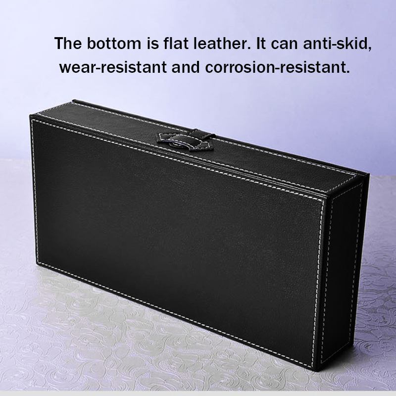 7 Grids Watch box Leather Glass Box glasses Case Storage Organizer Box Luxury Jewelry Display Multifunctio Box Watch Black