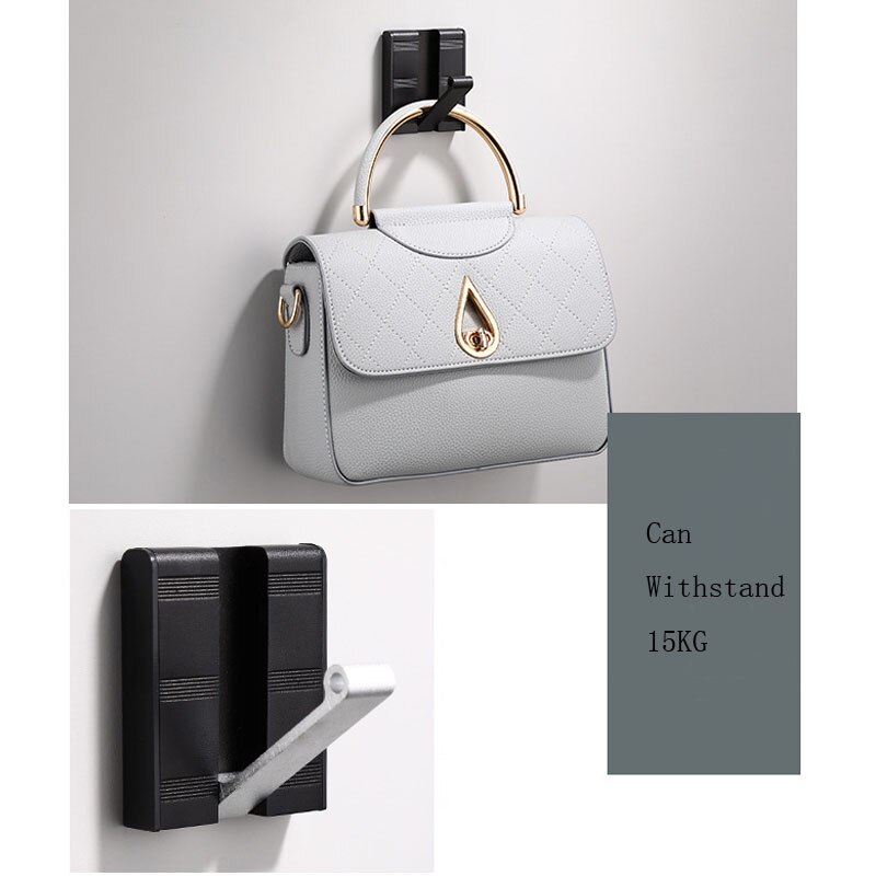 Crochet Invisible en aluminium noir, espace pour vêtements de porche, crochet à rangée cachée, porte pliante, poinçon, accessoires de salle de bains