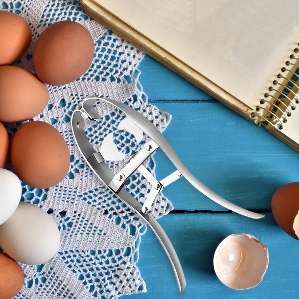 Handheld Stainless Steel Raw Egg Opener Metal Egg Scissors Eggshell Cracker Topper Cutter Egg Separator for Home Kitchen Gadgets
