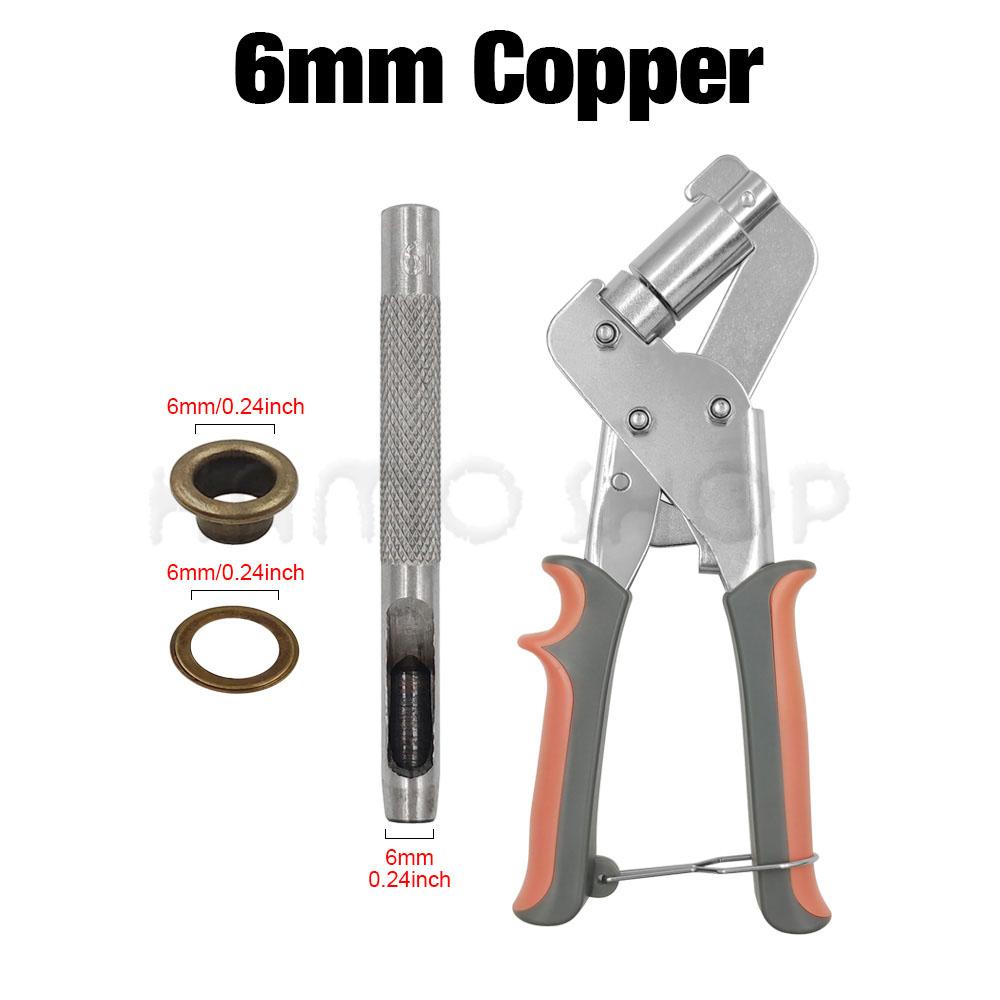 Eyelet Grommet Tool Kit Handheld Install Pliers Portable Grommet Hand Press With 100 Set Of Grommets For Leather Canvas Clothing: antique silver
