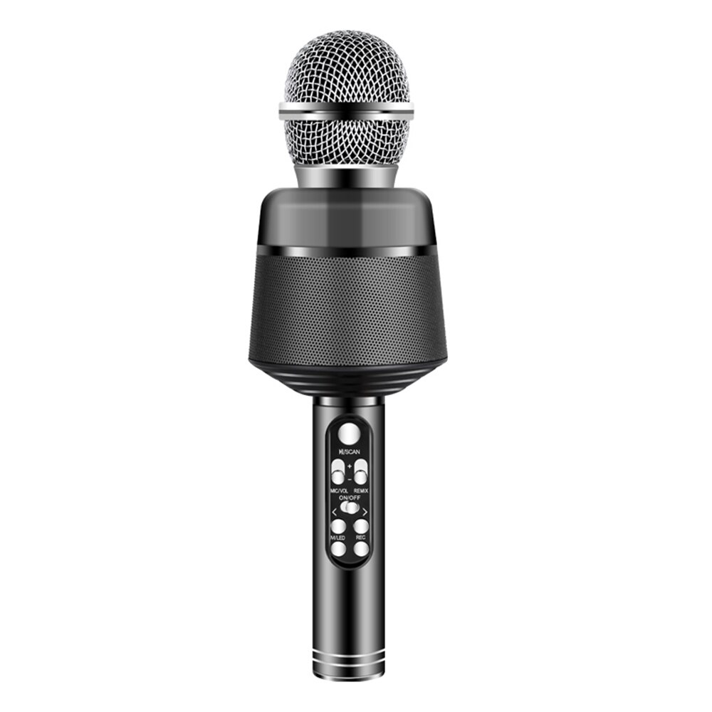 WS-858 Bluetooth MIC Microphone Wireless Handheld Karaoke USB KTV Player Speaker Handheld Microfone Player Singing Recorder Mic: Olive