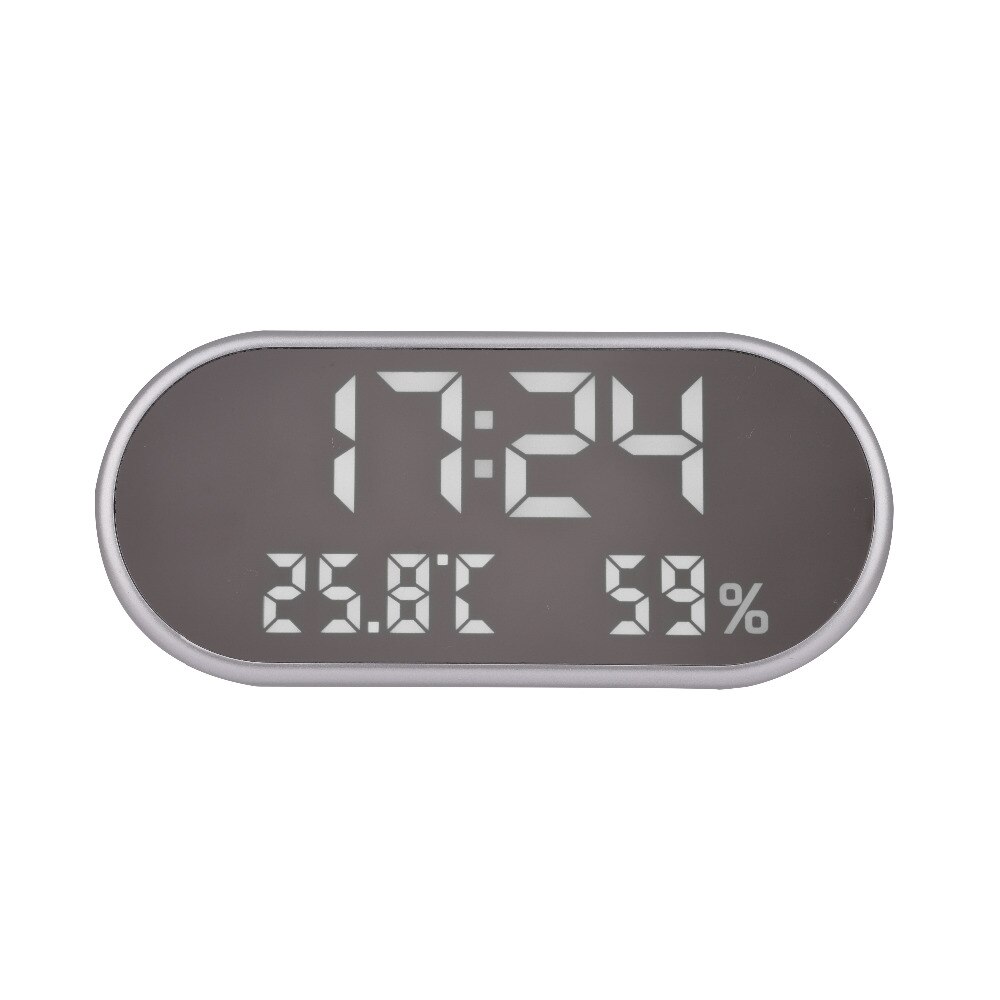 Digital Alarm Clock Portable Mirror HD LED Display with Time/Humidity/Temperature/Display Function USB Port ChargingNew Qgnv