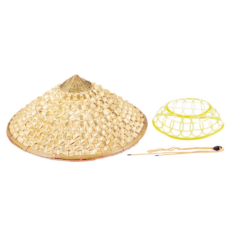 Vietnamese Japanese Coolie Straw Bamboo Cone Sun Hat Garden Farmer Fishing