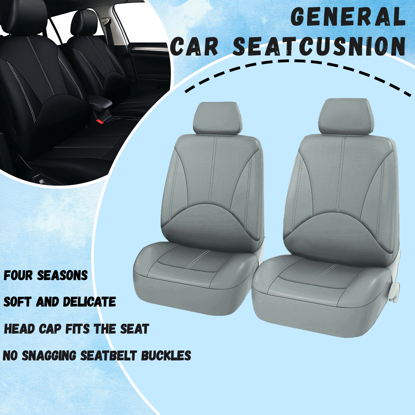 Kunstleer autostoelhoezenset Ademend autostoelkussen Universele, volledig verpakte stoelhoes Compatibel met airbag: roze stof