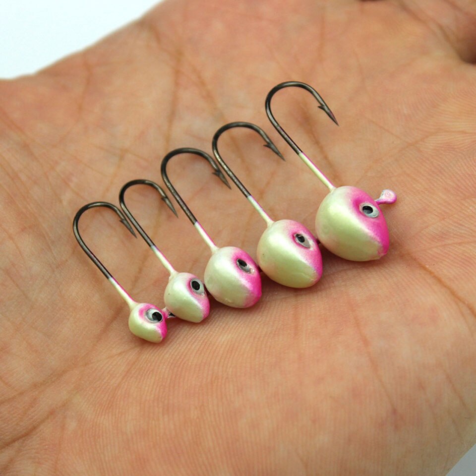 5PCS/Lot Mini Jig Fishhook Head Hook 0.5g/1g/2g/3g/4g/5g Simulation Bait Jigs Artificial Lure Match Worm Grub anzol para Pesca