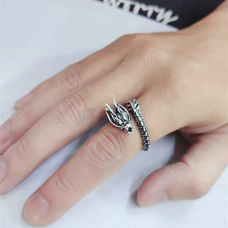 925 STERLING SILBER Drachen & Phönix Passende Paar Ringe Yin