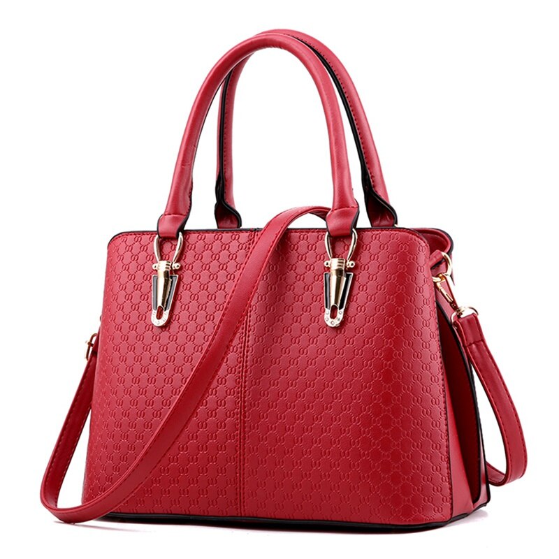 Mode Vrouwen Handtassen Schoudertassen PU Leer Stevige Zwarte Top-handvat Tassen Vrouwelijke Messenger Bag Dollar Prijs geel: wine