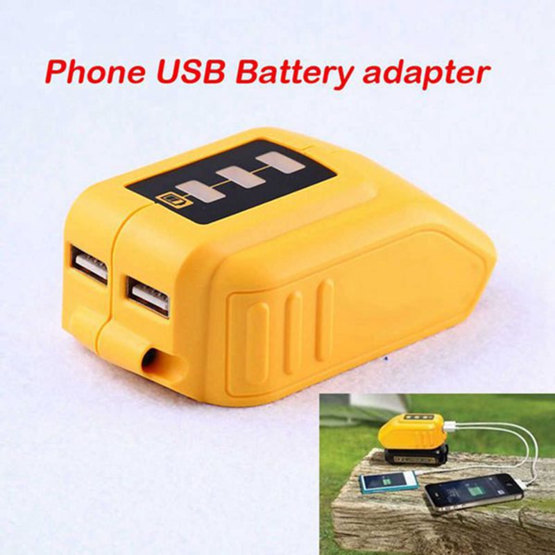 Usb konverter oplader til dewalt 14.4v 18v 20v li-ion batteri konverter dcb 090 usb enhed oplader adapter strømforsyning