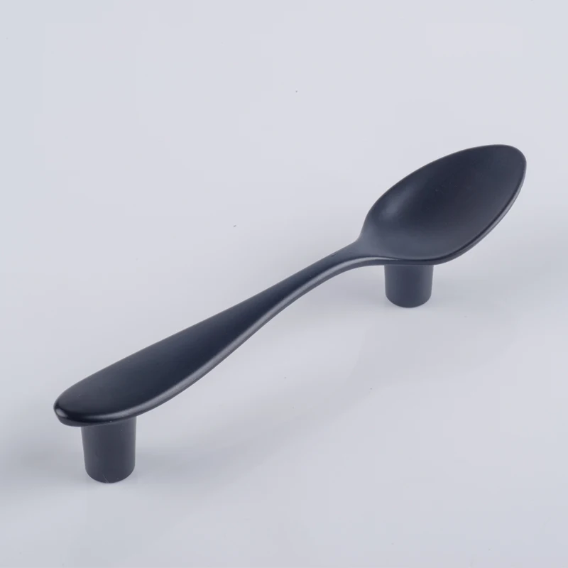 Spoon/Fork/Knife Cabinet Pulls Handles Cupboard Wardrobe Kitchen Cabinet Handles Furniture Hardware: black