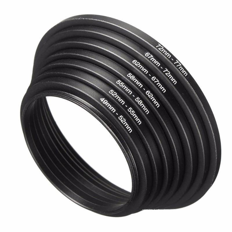 7Pcs/Set Connecting Ring 49 52 55 58 62 67 72 77mm Lens Step Up Down Ring Filter Filter Adapter Ring for Camera