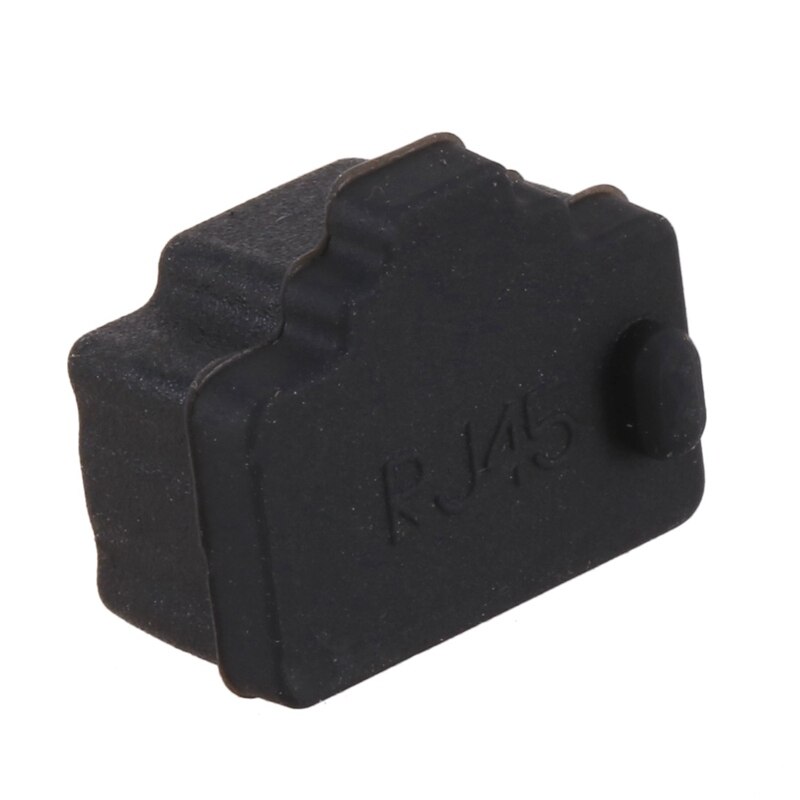 Ethernet Hub Port RJ45 Anti Dust Cover Cap Protector Plug 10Pcs Black