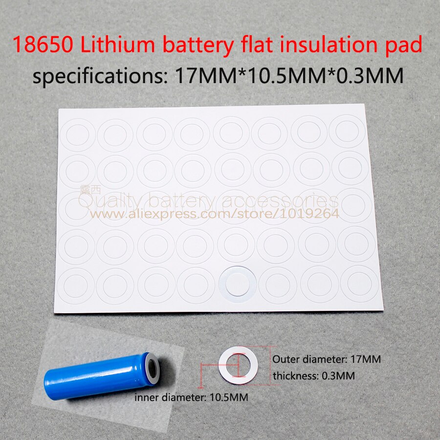 18650 Algemene Batterij Hittebestendig Isolatie Pakking 18650 Holle Platte Oppervlak Pad Isolatie 17*10.5*0.3