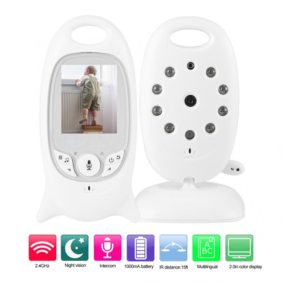 2.4G 2in LCD Babyfoon Camera Night Vision 2-Weg Intercom Beveiliging 110-240V Nachtzicht babyfoon