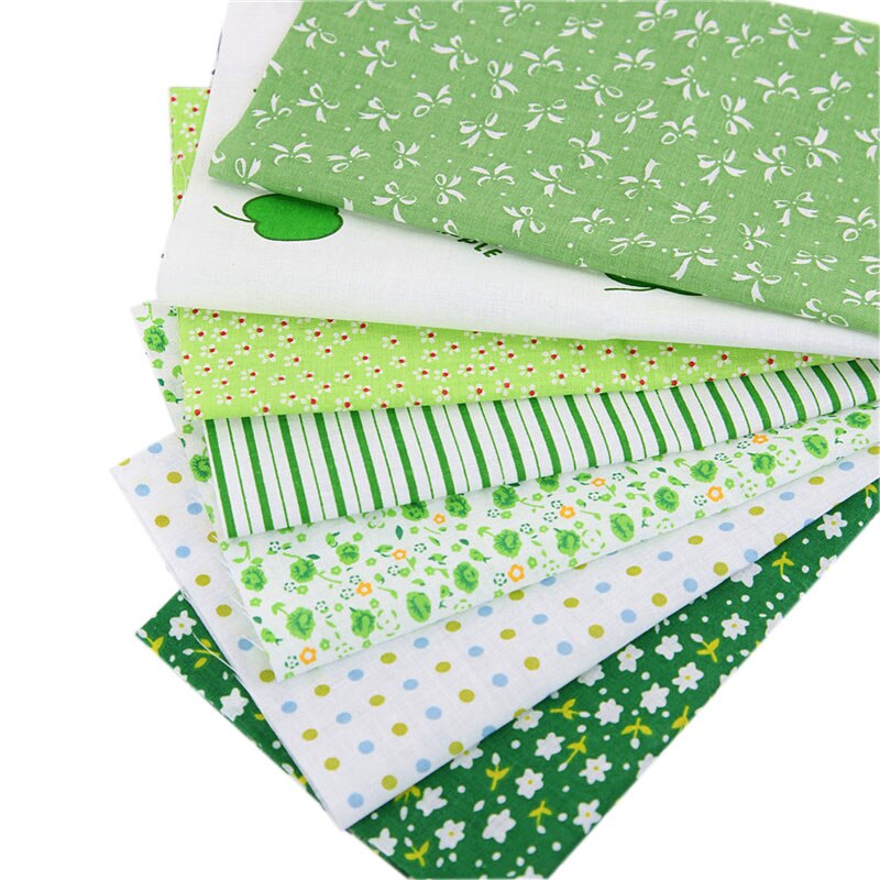20x25cmFloral Plaid Stripe Cotton Fabric,Sewing Quilting DIY Patchwork Fabric Bundle, Handmade Cloth