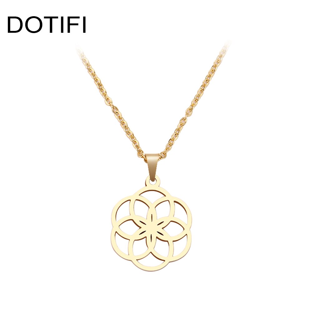 DOTIFI Rvs Ketting Voor Vrouwen Man Ronde Cirkel Ontworpen Geometrische Hanger Ketting Engagement Sieraden