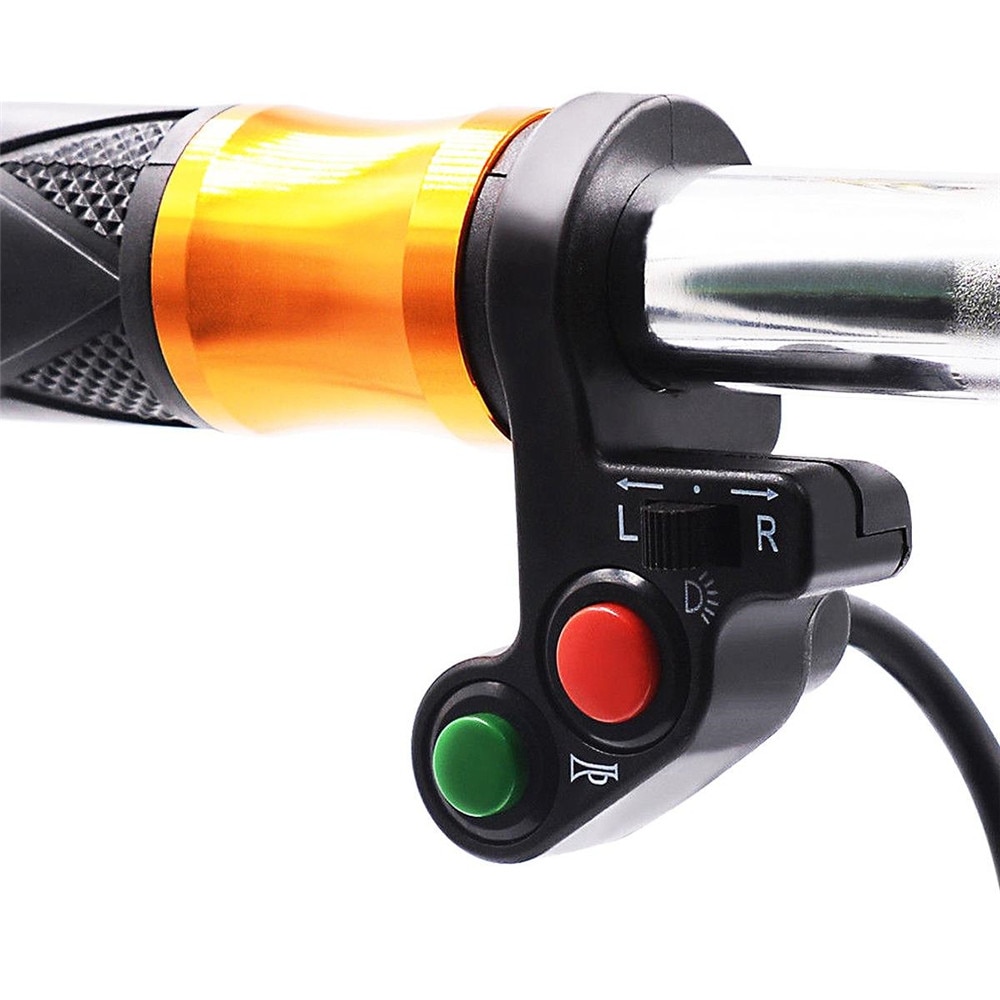 22mm, accesorios para motocicleta, ATV, bicicleta, claxon para moto, manillar indicador de encendido apagado, interruptor de Control de señal de giro