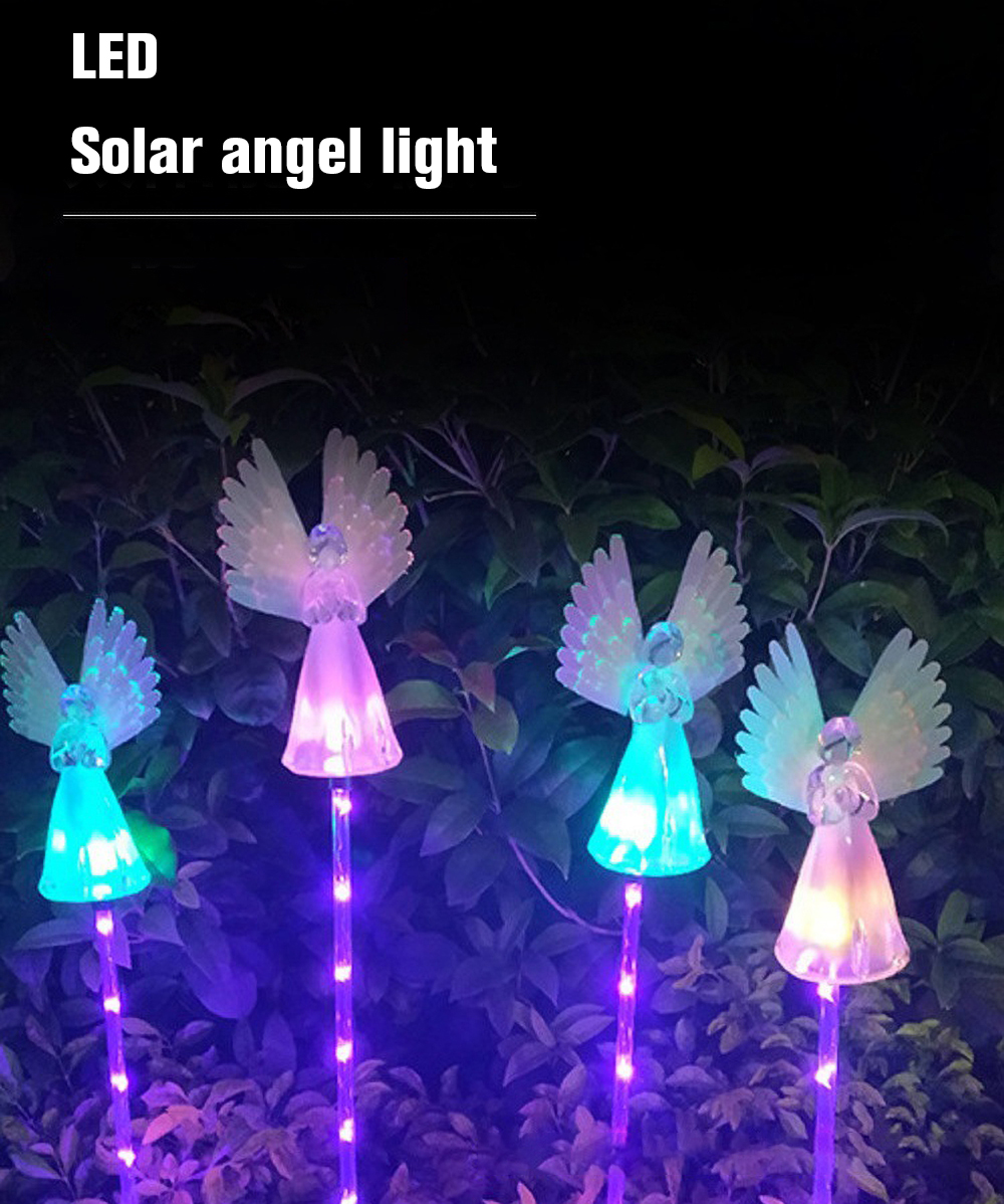 LED Solar- Engel Rasen Licht Fiber Optik Beleuchtung Ich bin Freien Wasserdichte Hof Garten Villa Landschaft Dekoration Boden Stecker Licht