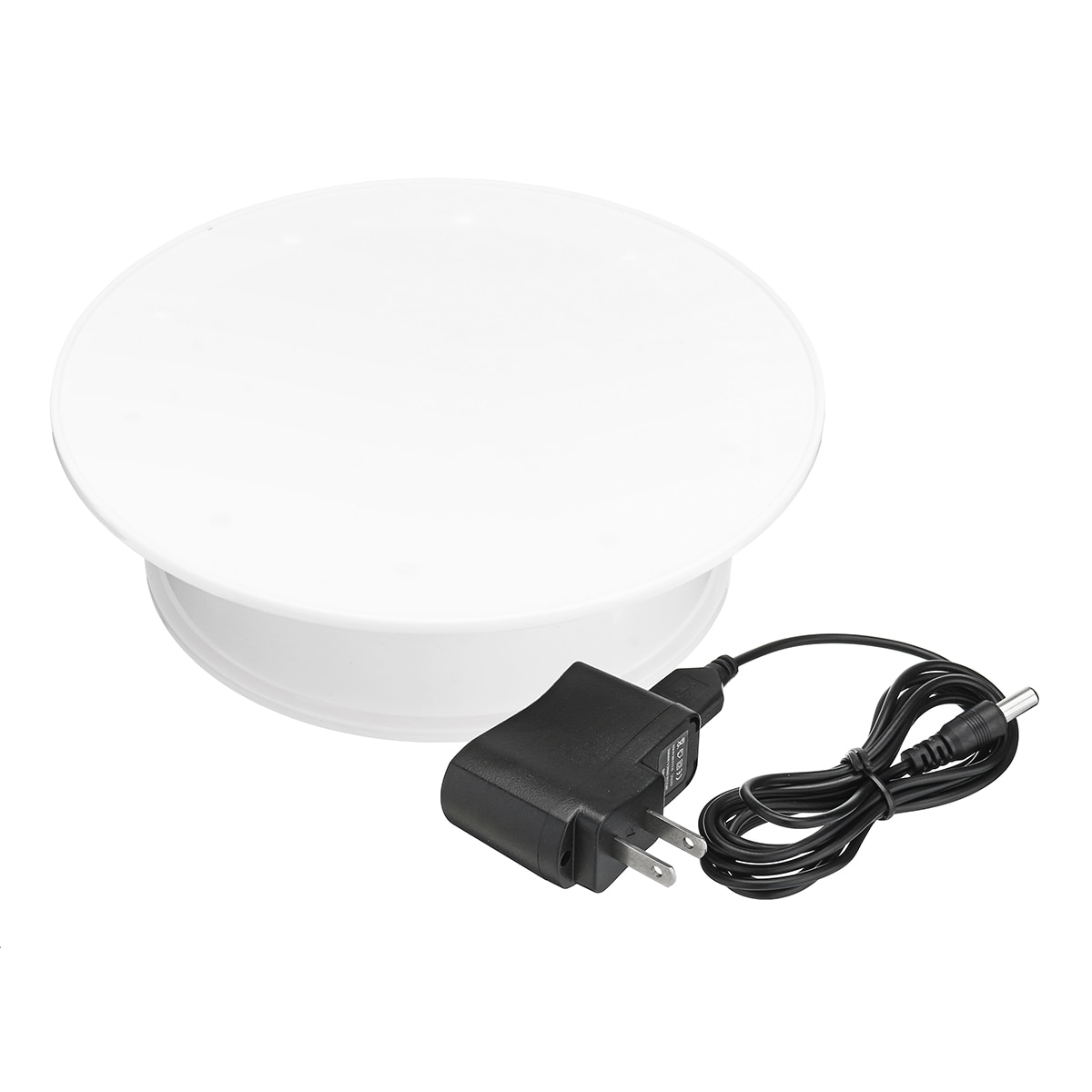 Round White Velvet Top Electric Motorized Rotating Display Stand Turntable Diameter 7.9 Motorized 360° Rotating Display Stand