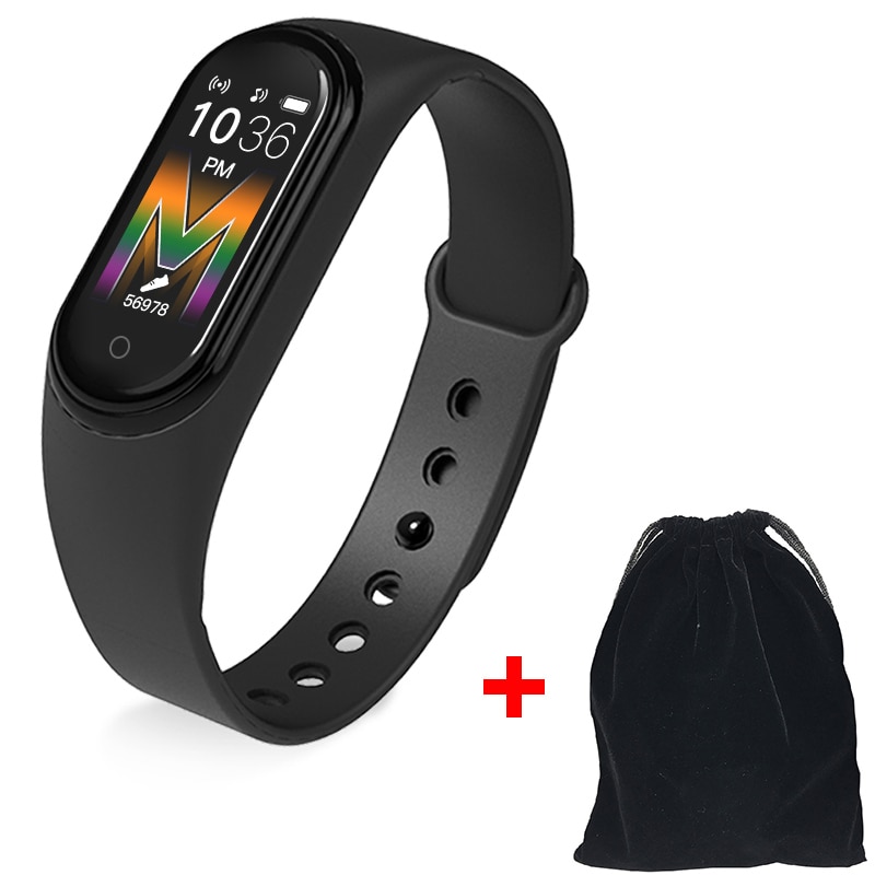 M5 Smart Bracelet Fitness Traker Heart Rate IP67 Waterproof Smart Watch Health Sport Smart Wristband Woman Wearable Devices: Black bag