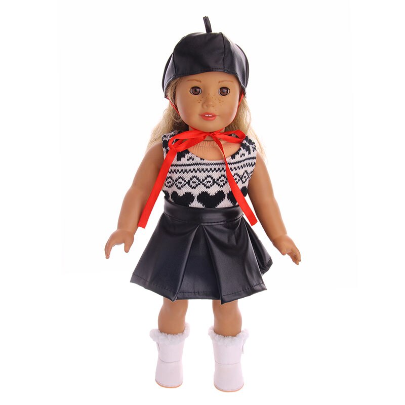 4 unids/set muñeca ropa chaleco camiseta falda Leggings para 18 pulgadas americano y 43 Cm muñeca nacida para generación Navidad bebé niña juguete: n619