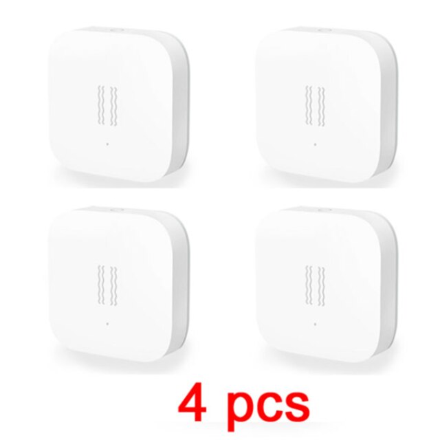 Aqara Smart Vibration Sensor ZigBee Shock Sensor for Home Safety, for Siaomi xiaomi mijia Mi Home App International Edition: 4pcs
