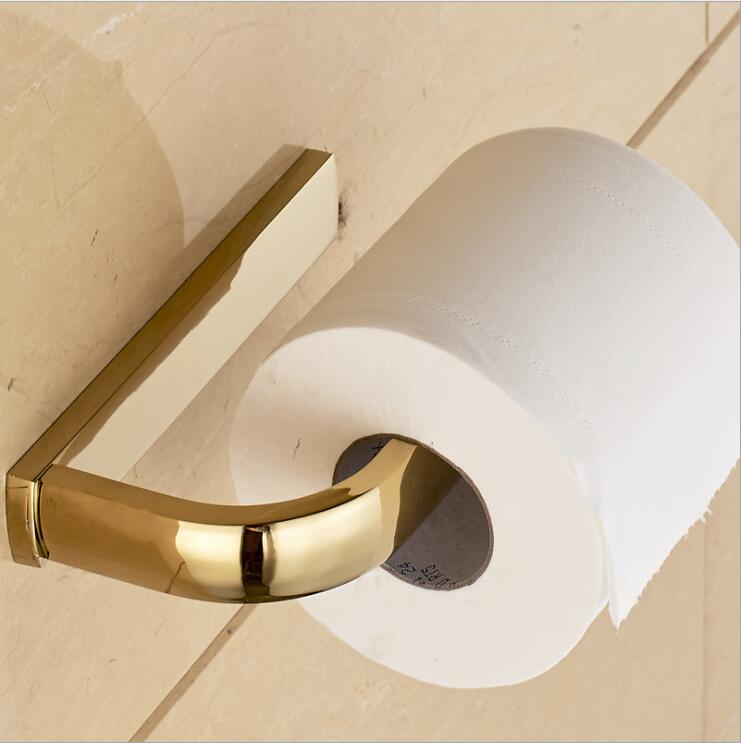 Massivt messing toiletpapirholder tissuepapir krog vægmonteret toiletrulleholder badeværelset tilbehørkøkkenpapirstativ