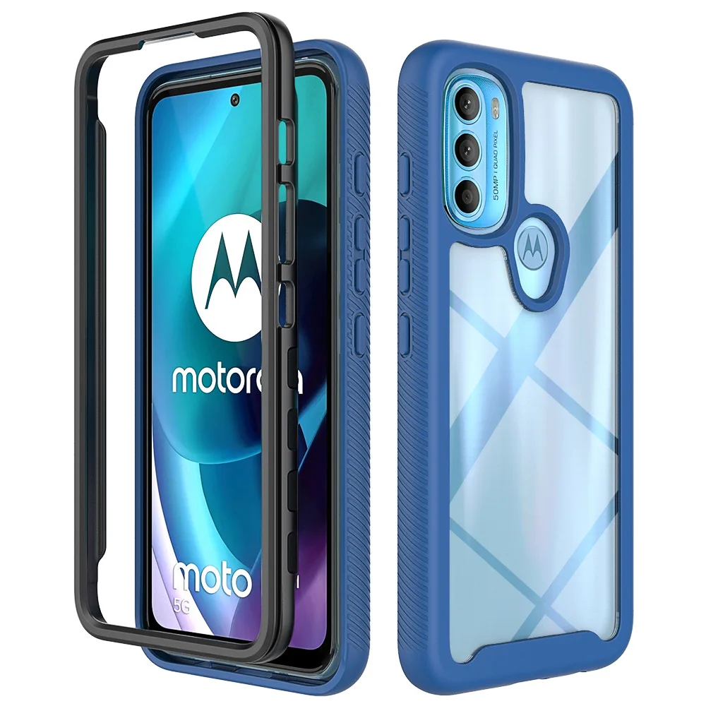 Funda híbrida TPU/PC Sky para Motorola Moto G71 5G Moto G51 5G armadura robusta Fundas Capa dos capas a prueba de golpes carcasa trasera dura: PU / Azul oscuro