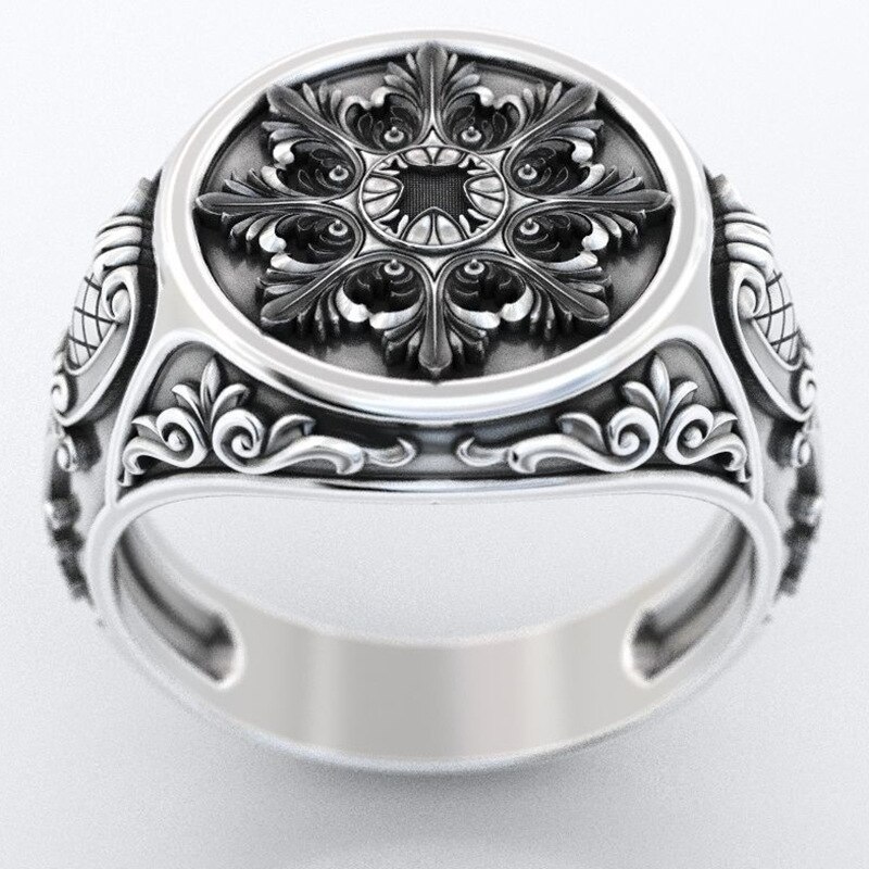 Mannen 925 Zilveren Vintage Overheersend Ring 18K Geel Vergulde Rose Gold Ring Sieraden Ring: 9 / Silver